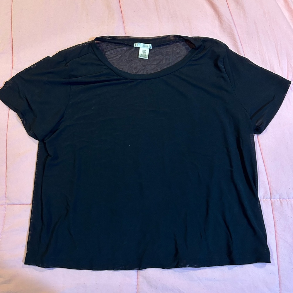BLACK MESH TSHIRT